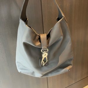 Downey & Bourke grey leather shoulder bag